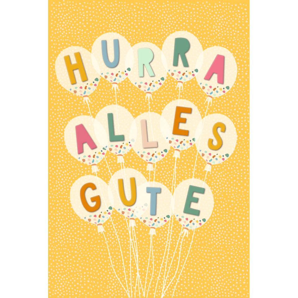 balloons, birthday, confetti, grusskarte, karte