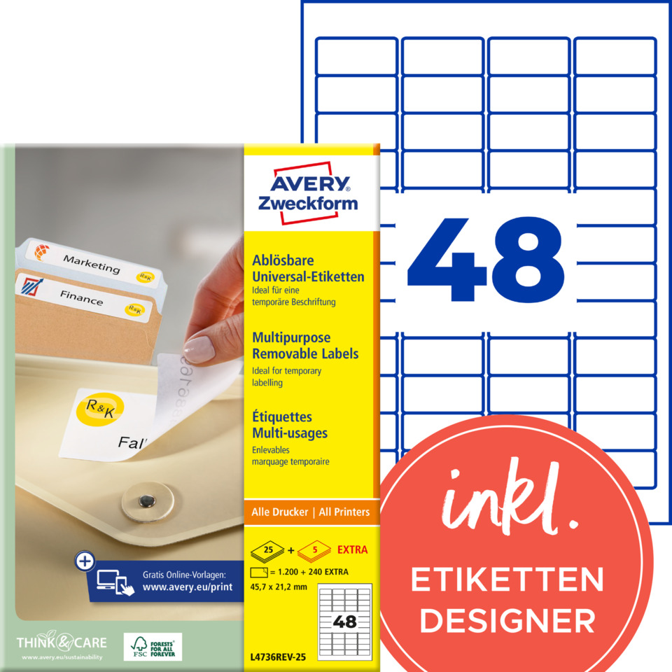 Etiketten, Beschriftung, Label, Universaletiketten, Multipurpose Labels