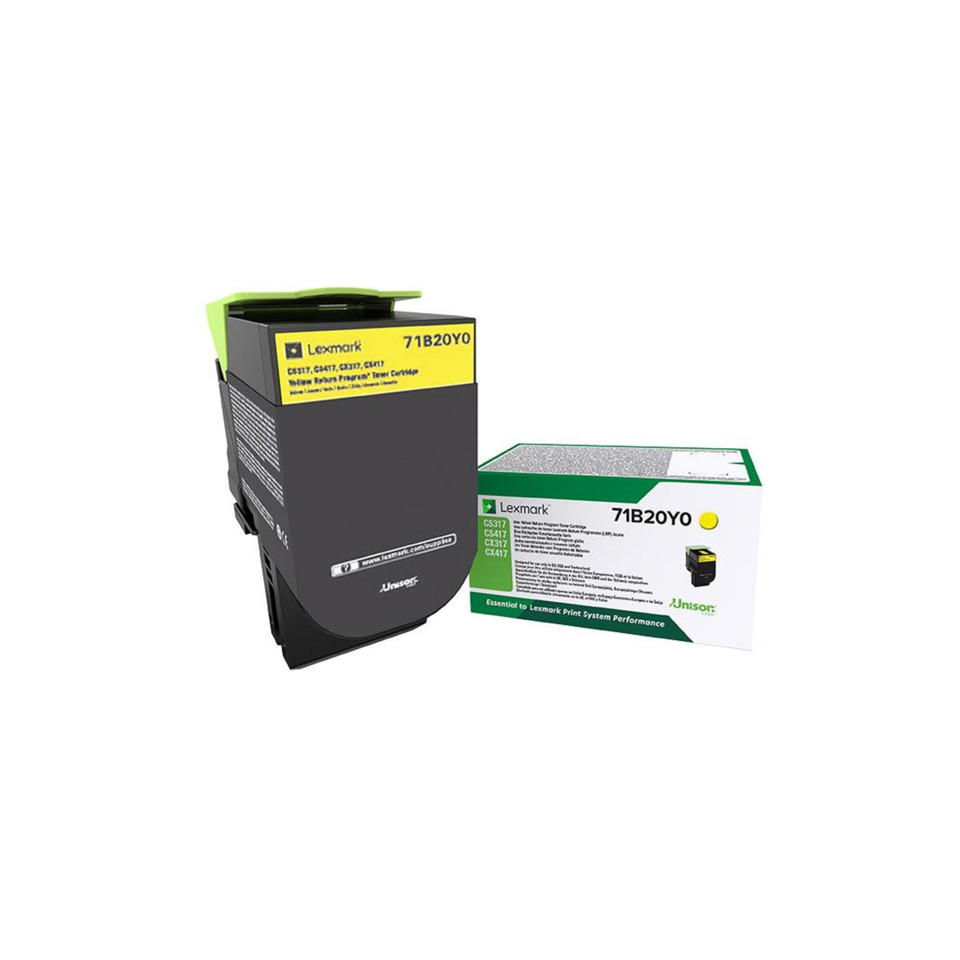 Lexmark-Kassette, Tintenpatrone, gelbe Label, grüne Verpackung, Tonerpatrone