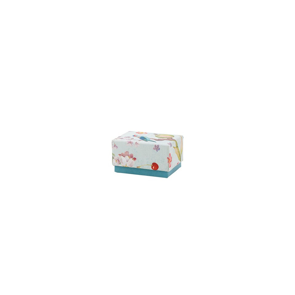 box, Geschenkbox, Blumenmuster, Türkisfarbener Sockel, gemustertes Papier
