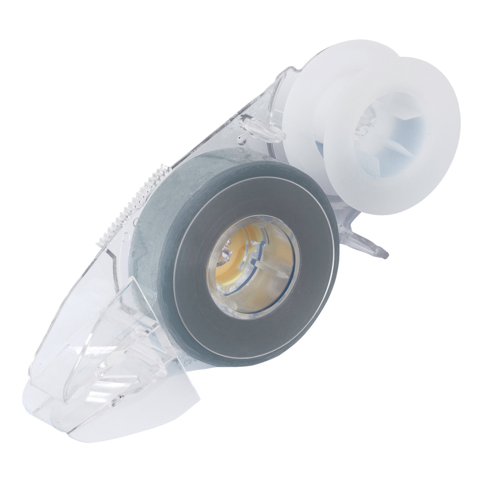 Tape roll, Dispenser, Clear plastic, Removeable nozzle, Spout