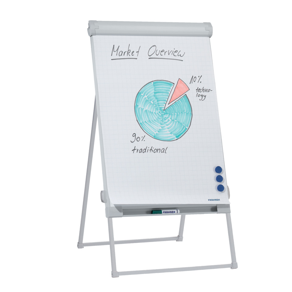 Flipchart, Whiteboard, Stand, Markerfach, Stifte, Flipchart, Whiteboard, Marker, Staffelei, Kuchendiagramm