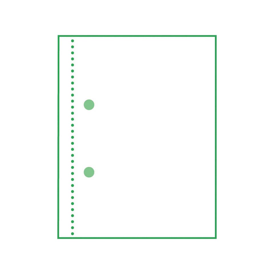 Notizpapier, geprägt Kante, grüne Punkte, Punkte, Papier