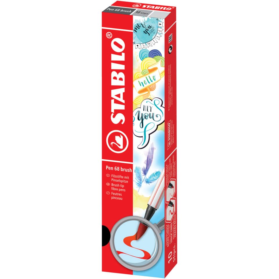 Stabilo pen, Kulifläche, Faserpinsel, Farbentee, Pen brush set