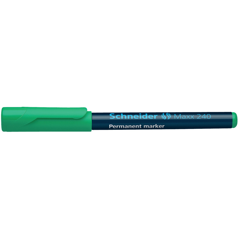 Permanent marker, Marker pen, Schneider Maxx 240, grüne Kappe, blauer Körper