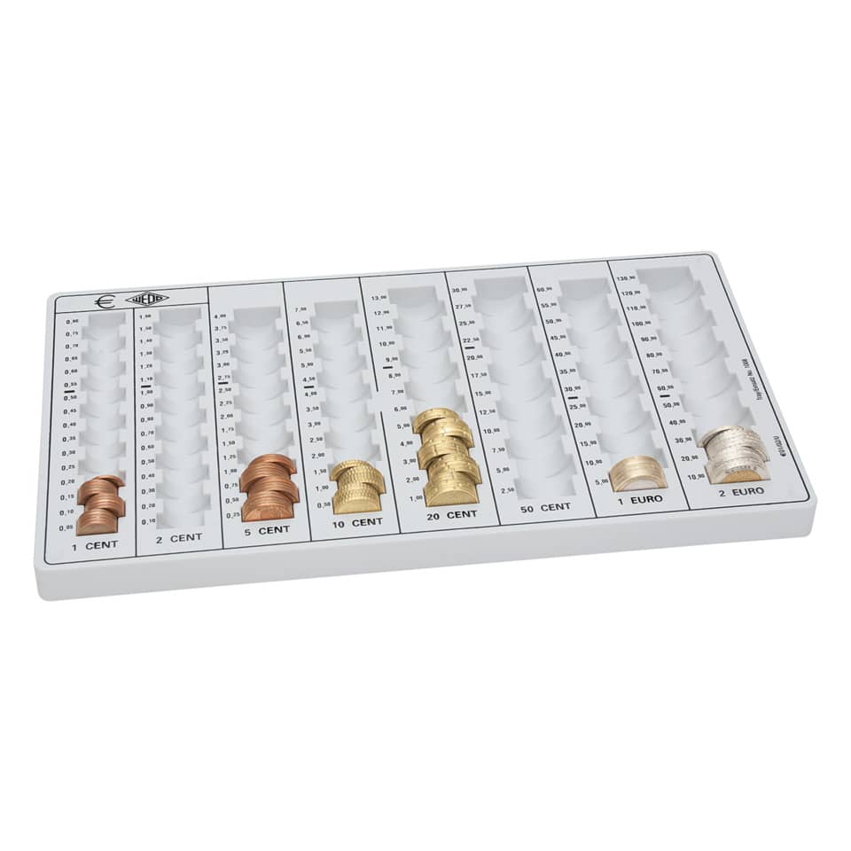 Cent-Münzensatz, Münzablage, Kupfermünzen, Eurocent-Set, Münzennennwertablage