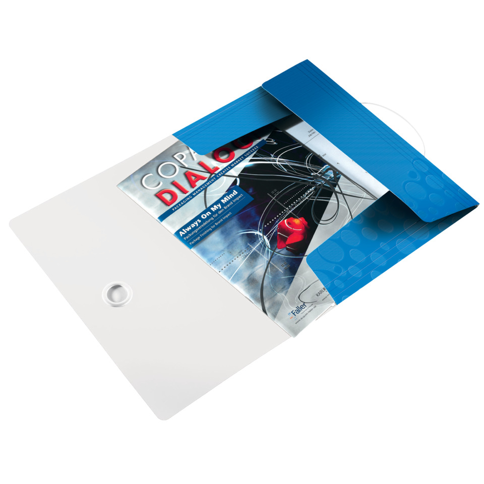 Aktentasche, Magazin, Pappe, Blauer Umschlag, Blatt