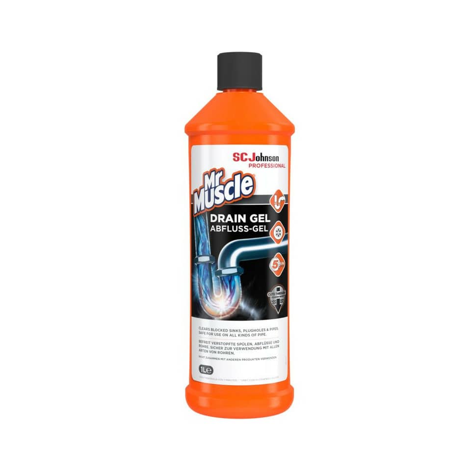 Drain Gel, Rohrreiniger, Orangene Flasche, Spühlenreiniger, 1 Liter