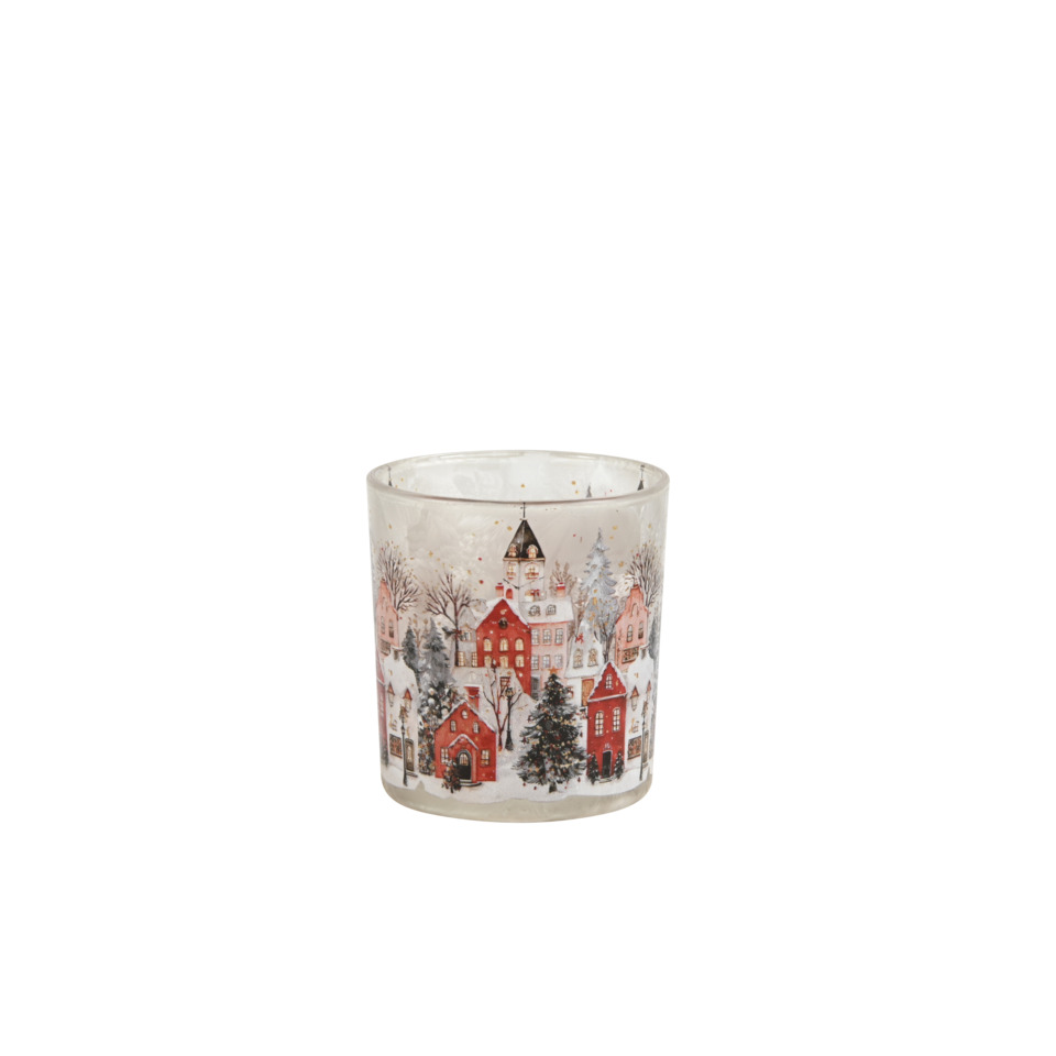Glas, Kerze, Winterdorf, Weihnachten, Weihnachtsdeko