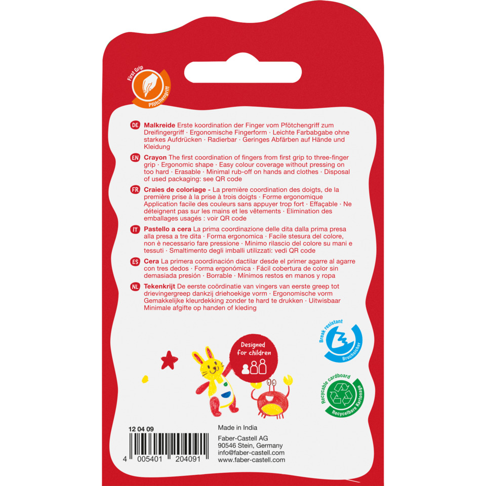 Kindergarten, Kreide, Finger, ergonomisch, Verpackung aus Kunststoff