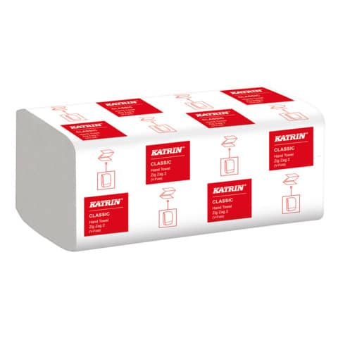 Falthandtuch Classic mit V-Falz, 2-lagig, 20x200 Stück, weiß KATRIN 35588