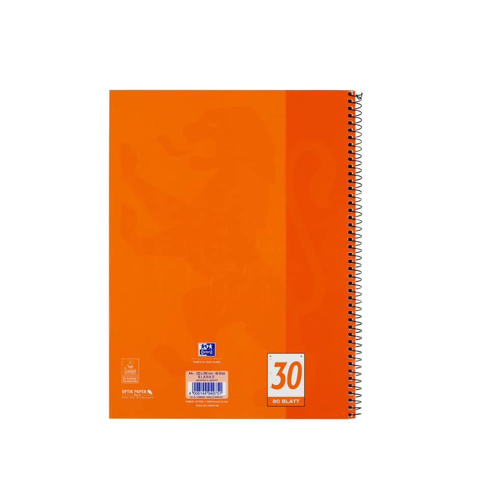 Spiralblock, Notizbuch, 80 Blatt, Orangeron, Spiralbindung