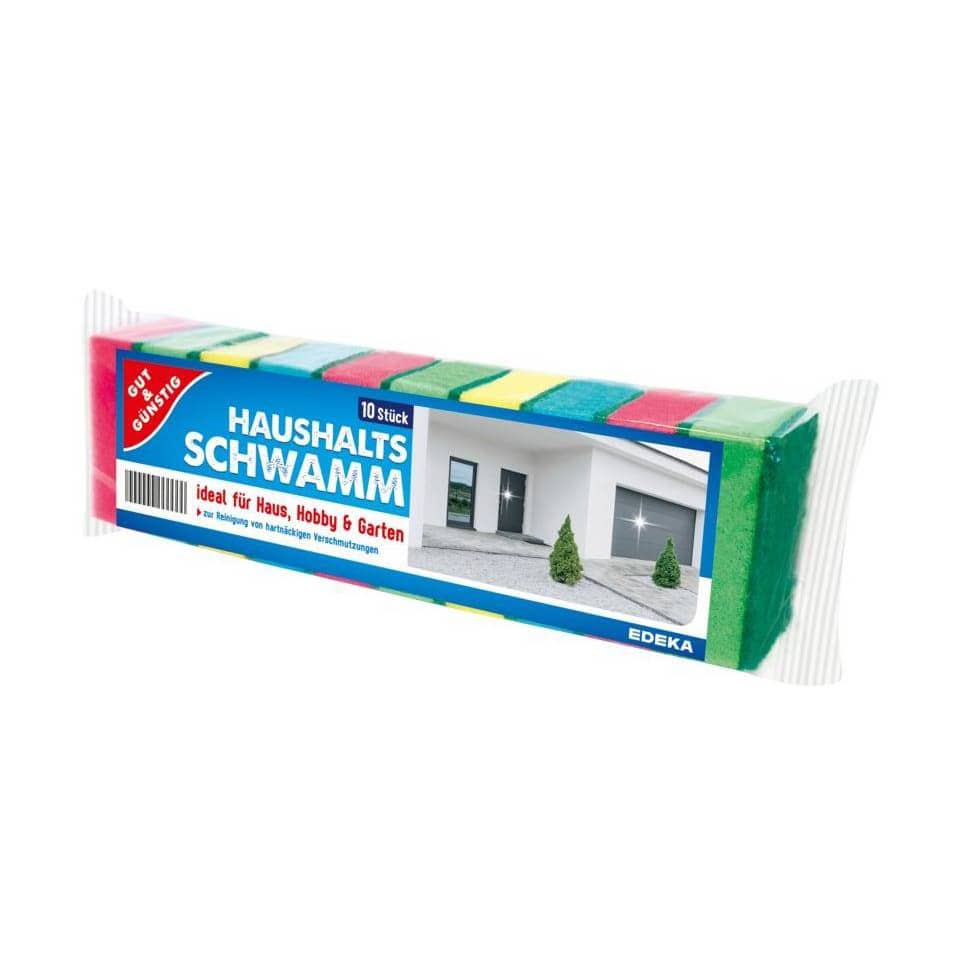 Haushaltswamm, Schwamm, Reinigung, Mehrfarbig, 10 Stück
