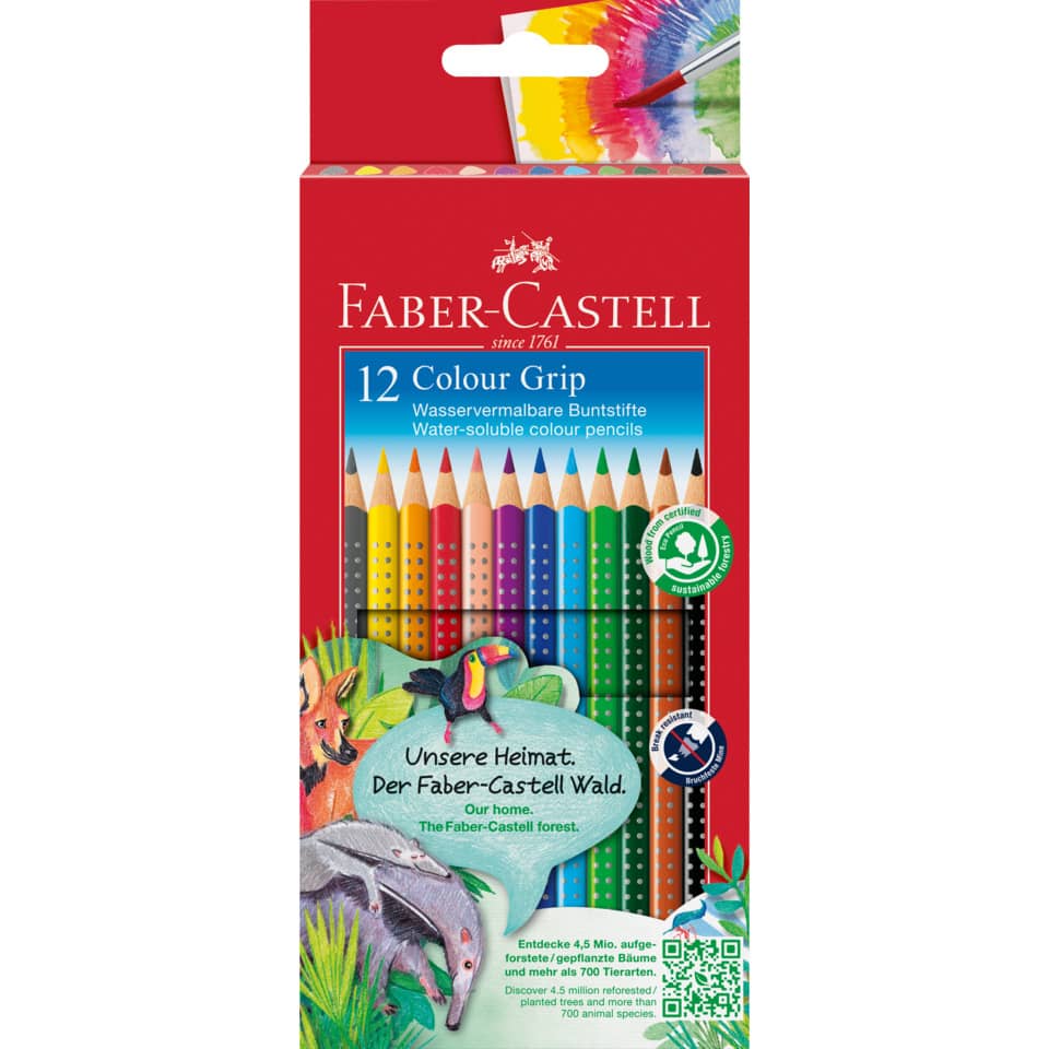 Buntstifte, 12 Farben, Wasserlöslich, Buntstifte-Set, Faber-Castell