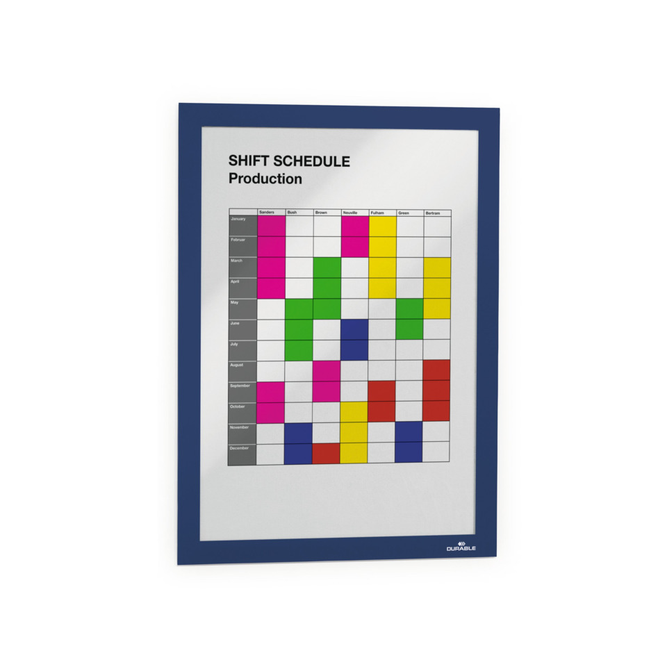 schedule, poster, calendar, color blocks, framed
