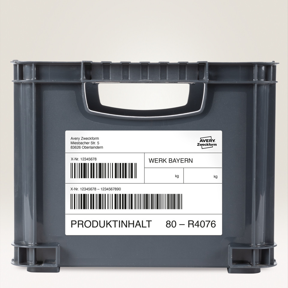 Kunststoffbox, Aufbewahrungsbox, Tragegriff, Etikett, Produktinhalt 80, Kunststoffbox, Aufbewahrungsbox, Kasten, Lagerbox, Label