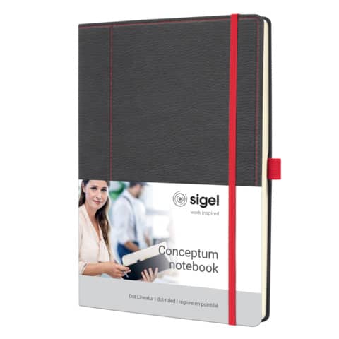Notizbuch Conceptum, A4, 97 Blatt, dotted, Casual grey-red SIGEL CO694