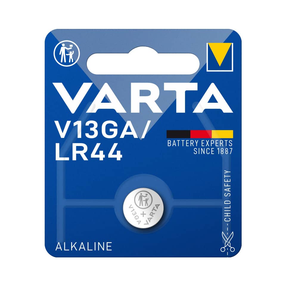 alkaline, batterie, varta, lr44, knopfzelle