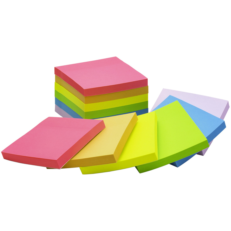 Post-it, Sticky Notes, Notizen, Neonfarben, Schwungformen