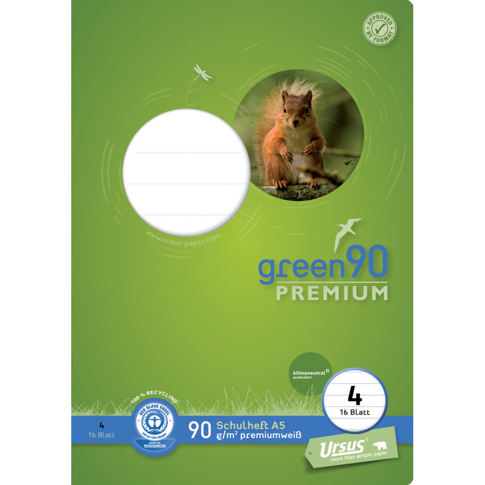 Grasgrün, Schultafelpapier, Premium, A4, Papierblock