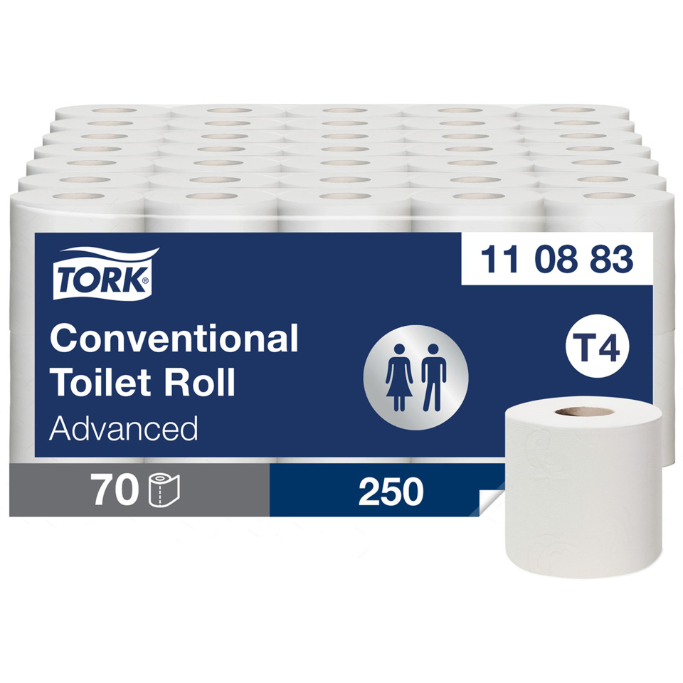 Toiletpapier, Konventionell, Rolle, Fortgeschritten, 250 Blatt