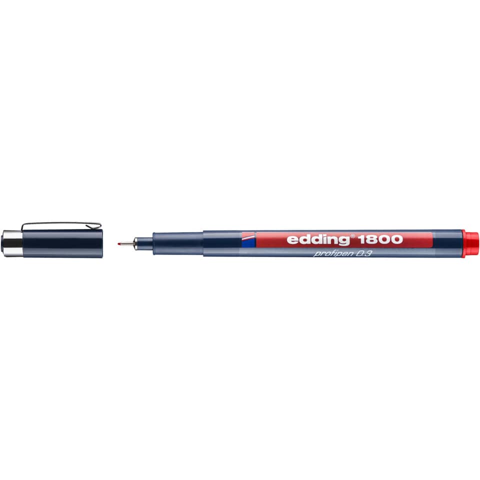 Filzstift, Marker, Permanentmarker, Kugelschreiber-ähnlich, Roter Deckel