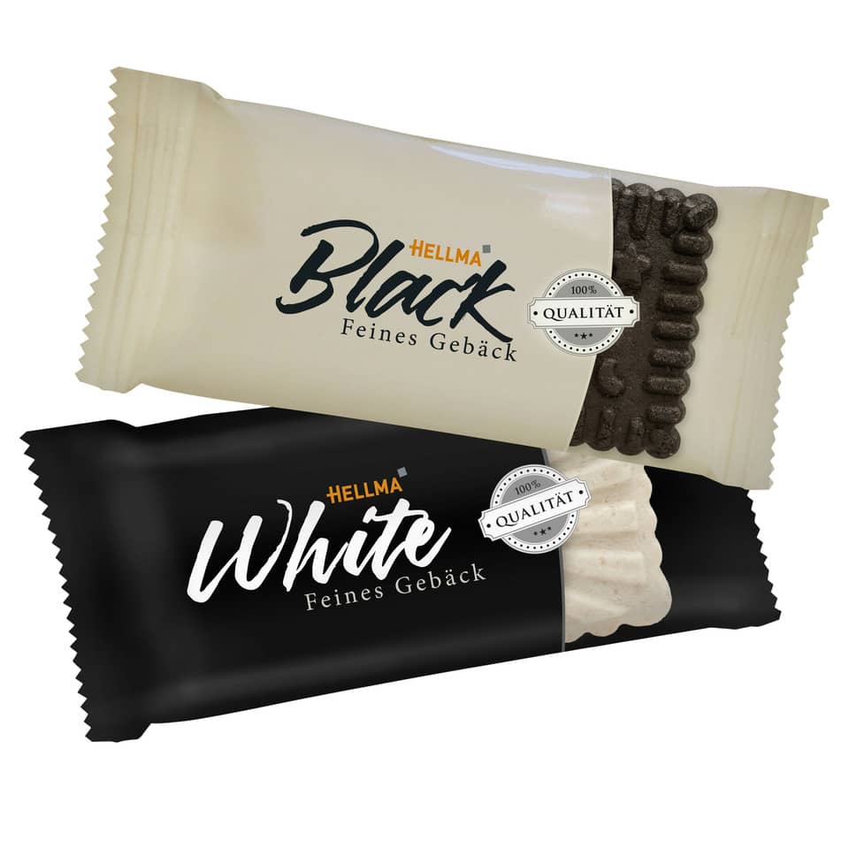 Kekse, Kekse, Mini-Gebäck, Schwarz-Weiß, Beutel