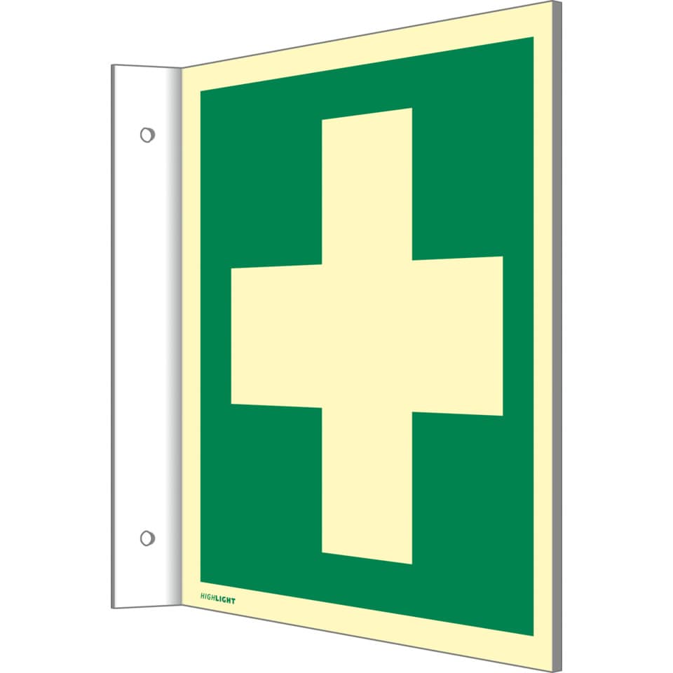 medical sign, first aid, green cross, poster, first aid sign