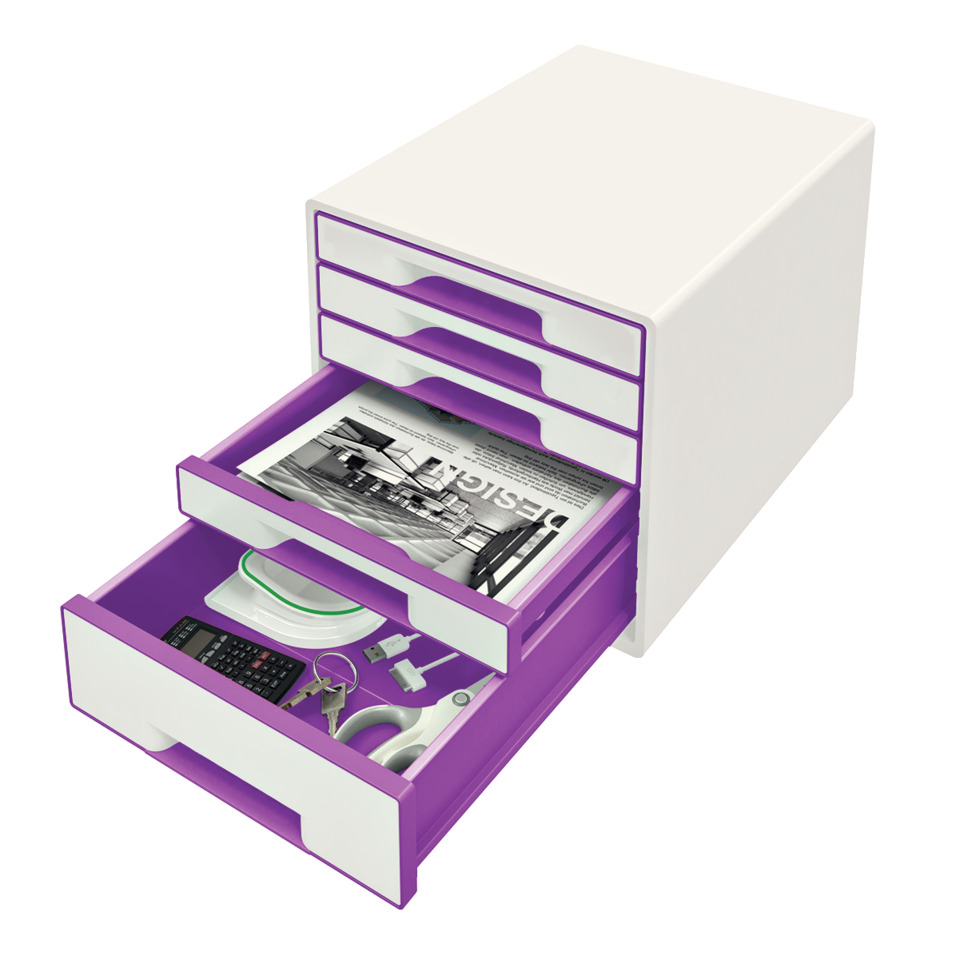 Schubladenbox, Aufbewahrungsbox, Kunststoff, Purple Drawers, Kleine Werkstattbox, Schubladenschrank, Kunststoff, Purple, Kunststoffschublade, Aufbewahrung