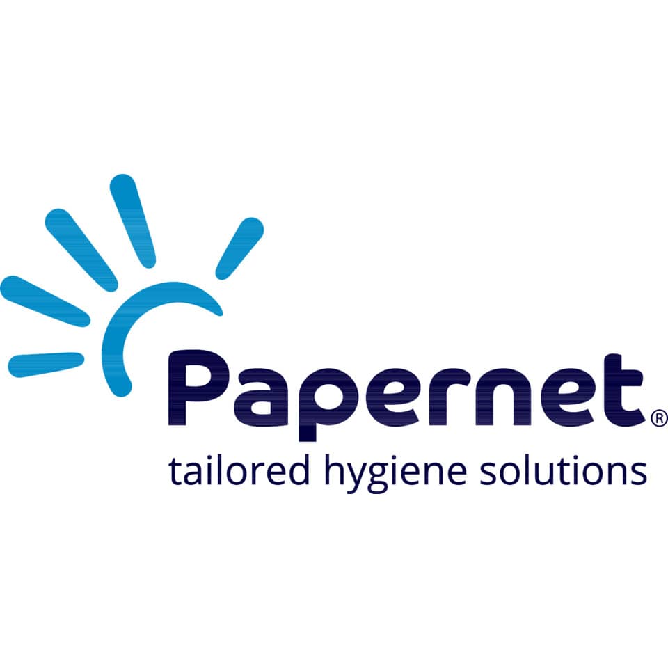logo, Papernet, tailored hygiene solutions, markenlogo, blaues grafik