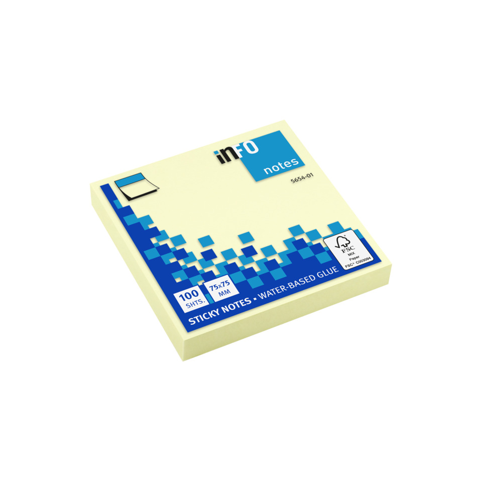Notizpapier, Sticky Notes, Wasserbasierend, Klebeblock, Quartett-Format