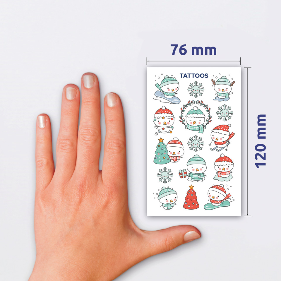 stickers, tattoos, Weihnachten, Schneemänner, witzig