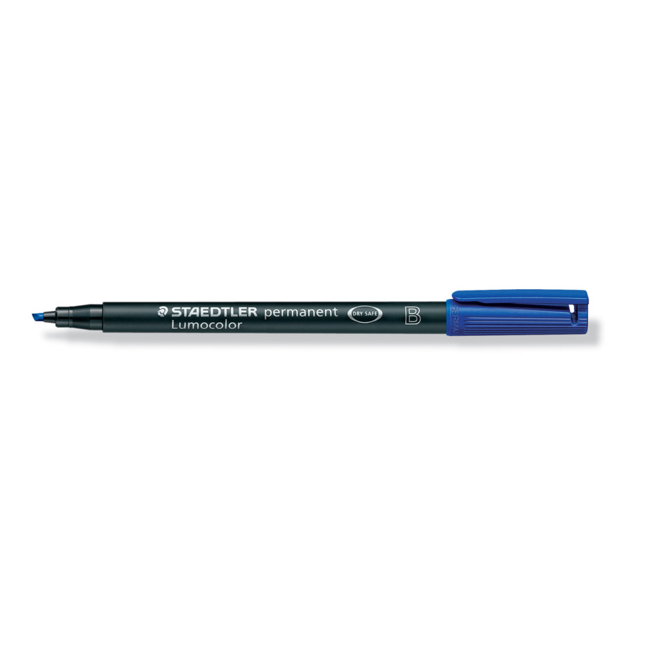 Permanentmarker, Lumocolor, Blauer Deckel, Kugelschreiber?, Stiftform