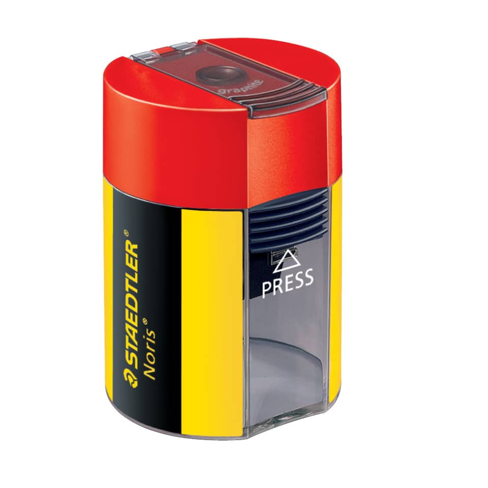 Bleistiftspitzer, Schwarz, Gelb, Rot, Doppeltspitzer