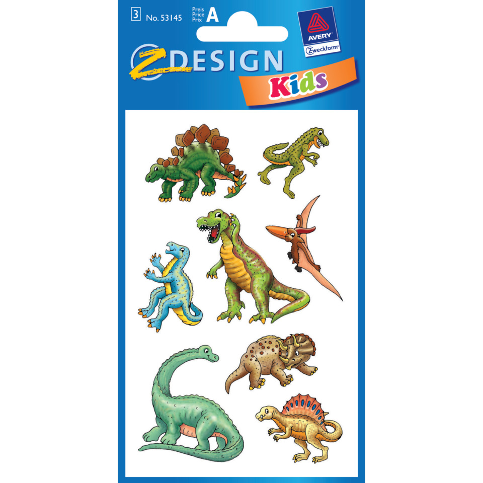 Dinosaurier, Farbige Sticker, Aufkleber, Tierische Figuren, Dinosaure