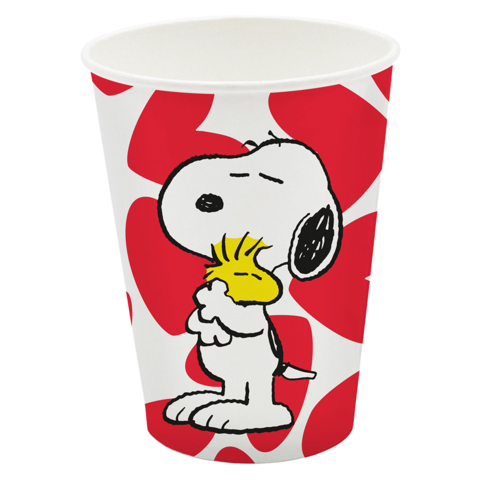 Pappteller, Snoopy, Peanuts, Herzmuster, Becher