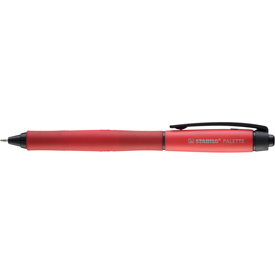 Geodreie?, Schreiber?, Stift, Zeichnen, Palette, Kugelschreiber, Stabilo Palette, Rot, Kugelschreiber mit Clip, Gummi-Griff