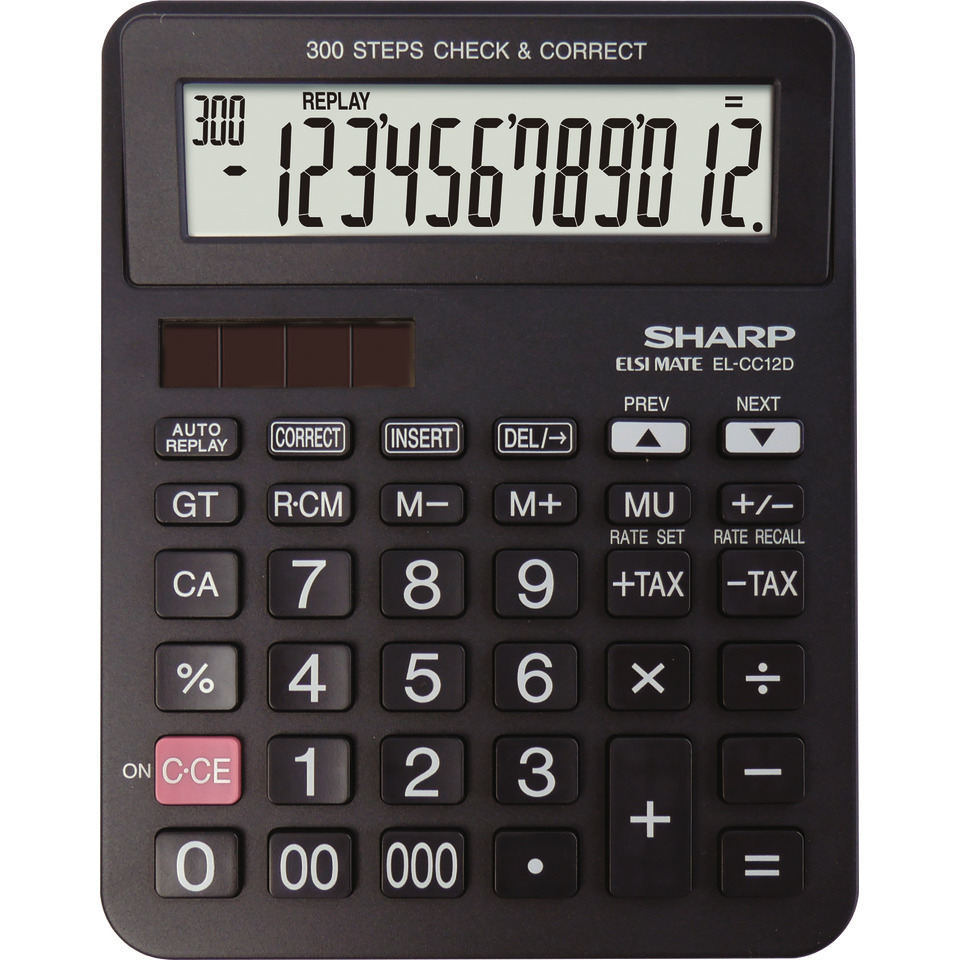 Taschenrechner, Schwarz, Tasten, Display, El-cc12d