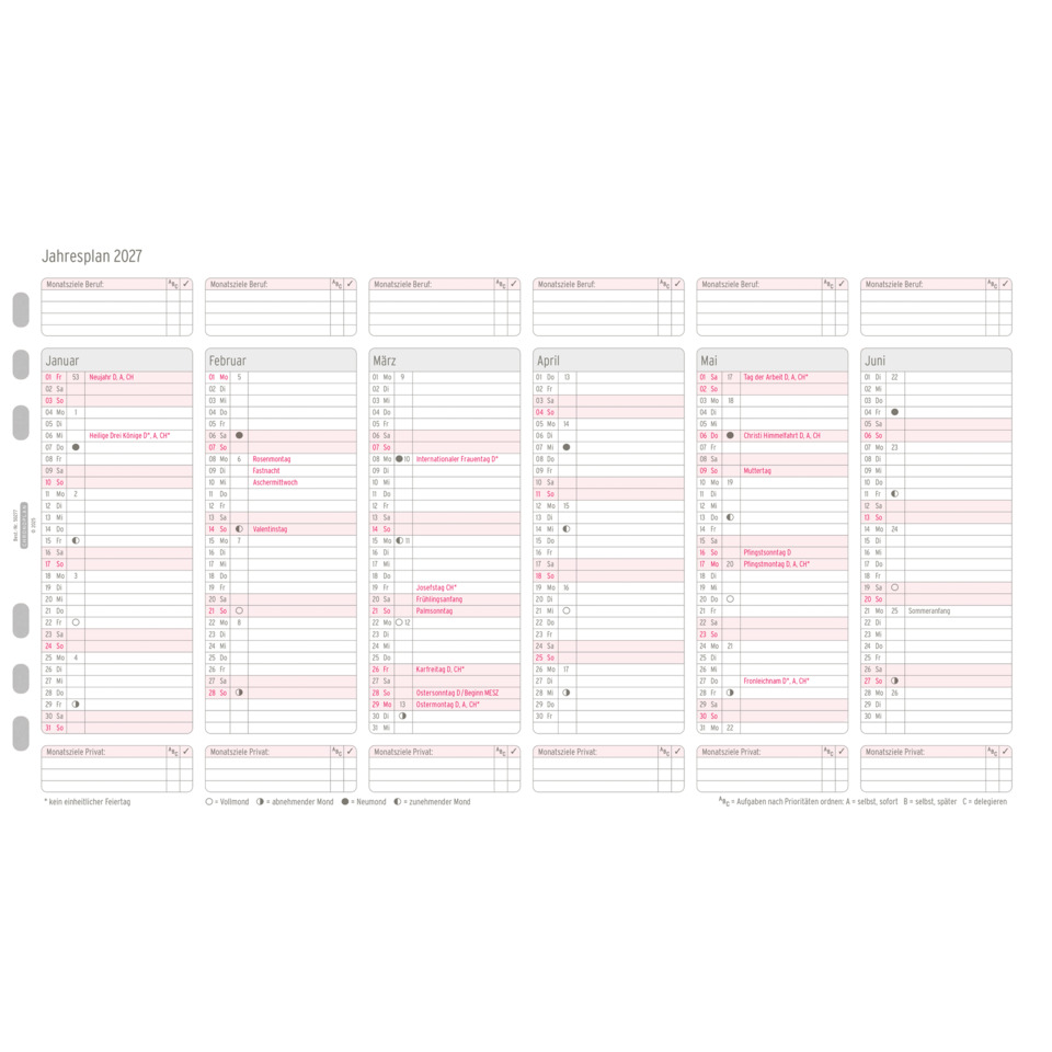 Jahresplan, Kalender, Monatsplan, Planer, Kalenderjahr