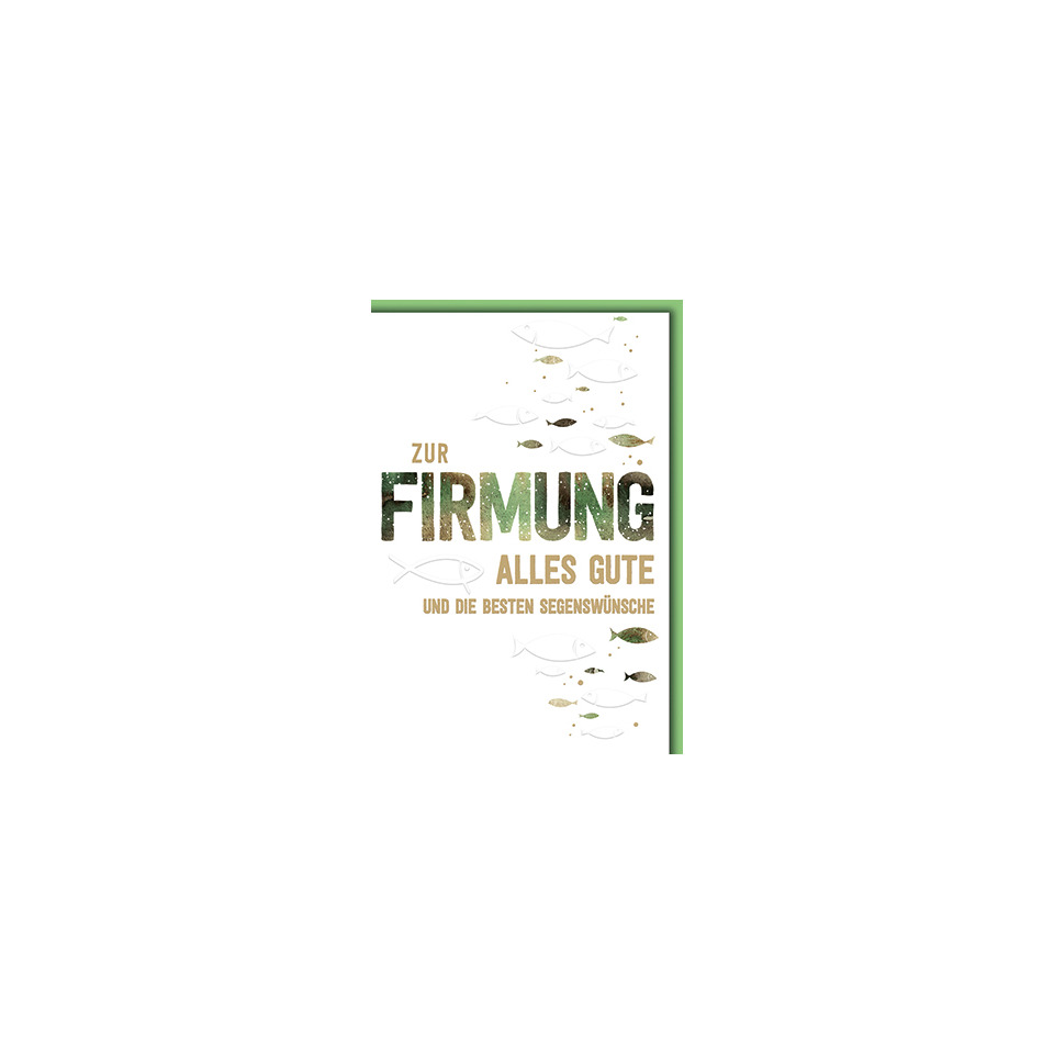 Grußkarte, Spruchkarte, Zur Firmung, Gottesdienst, Motiv Fische