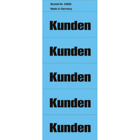Inhaltsschild Kunden, selbstklebend, 100 Stück, blau  5895