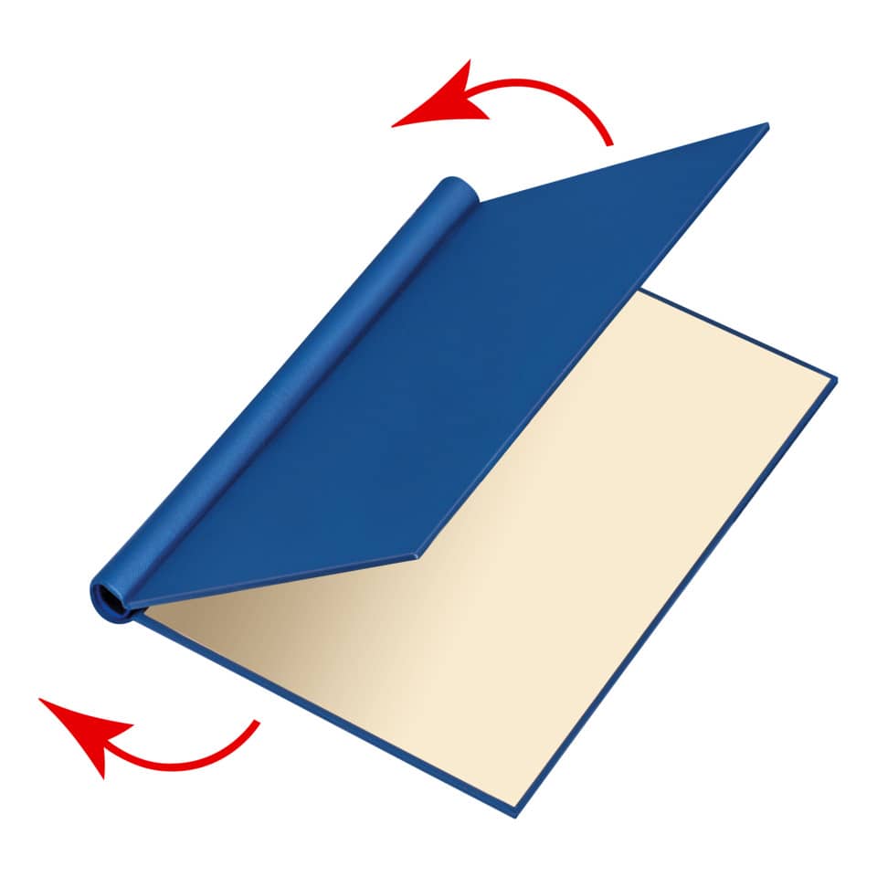 notebook, notizblock, folded-notizheft, kunstleder, blau