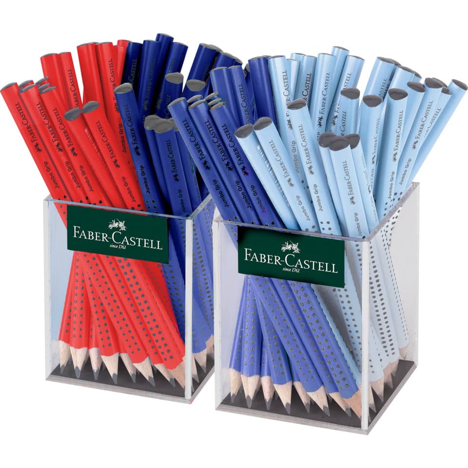Schulbleistift Jumbo Grip B im Köcher sortiert FABER CASTELL 111940
