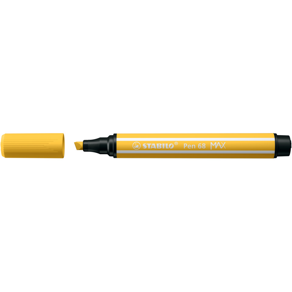 Marker, Permanent, Gelb, Kappe, Markerstift, Marker, Permanent marker, Gelb, Schrägspitze, Pen 68