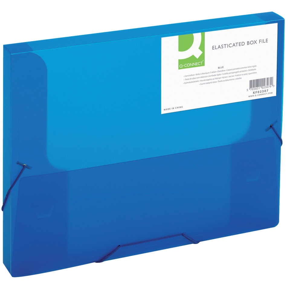Heftbox, A4, 25mm, transluzent blau Q-CONNECT KF02307 Dateiordner, Datei-Ordner, Datei