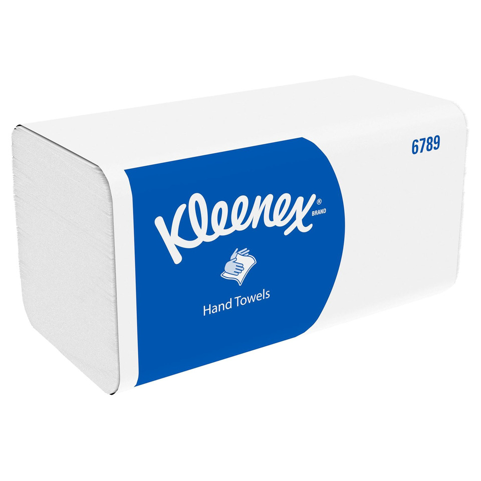 Papiertücher, Handtücher, Kleenex, weiße Verpackung, Blaues Logo