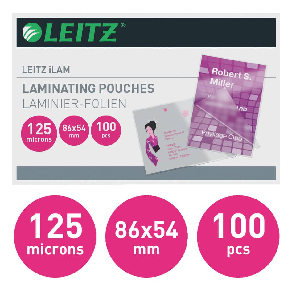 laminierende Umschläge, Ummantelungen, Laminierfolien, Kartenhüllen, 125 Mikron