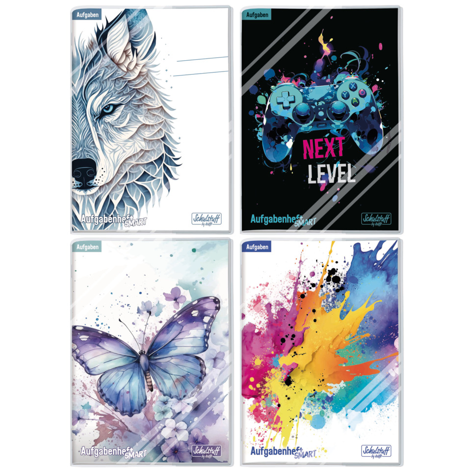 Schulheft, Aufgabenheft, Notizheft, Schmetterling, Kunst-Design
