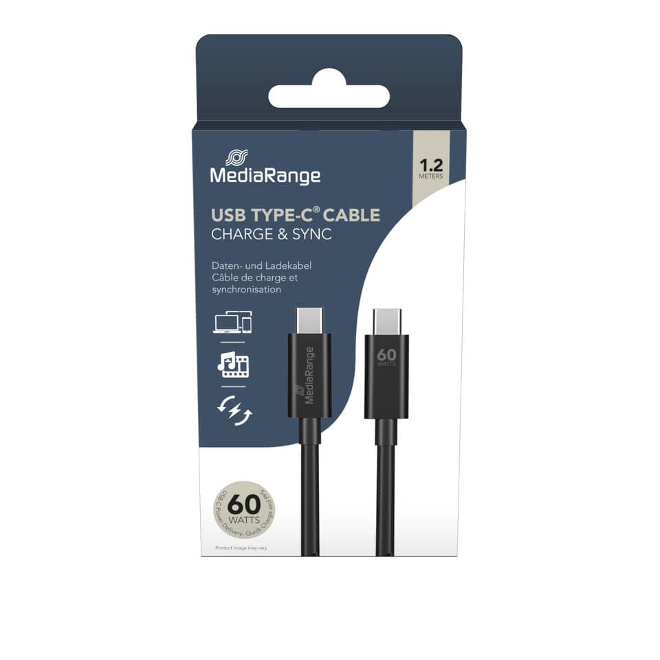 USB-C Kabel, Ladekabel, 1,2 Meter, Typ-C, 60 Watt