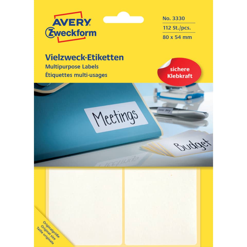 Etiketten, Mehrzweck-Etiketten, Klebebandetiketten, Notiz-Label, 80x54 mm
